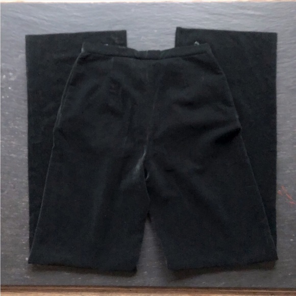 EMPORIO ARMANI] Velvet Blackish Green High waist Wide leg Pants
